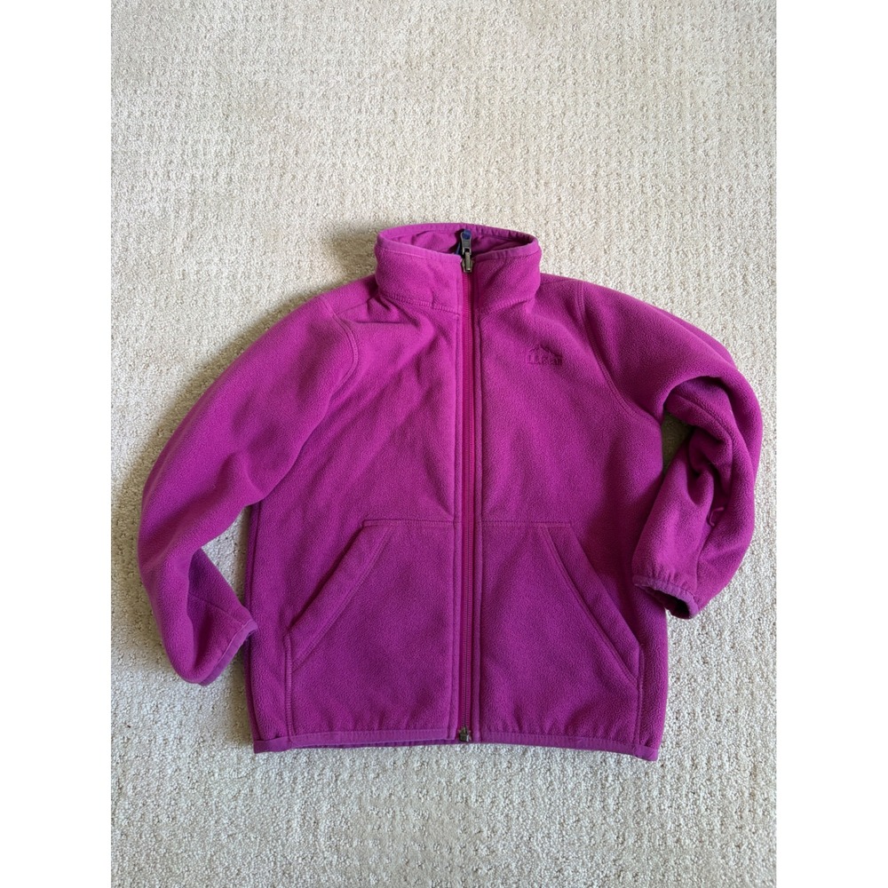 LL Bean Fleece Jacket Kids S 4 Pink Full Zip Gorpcore Adventurecore